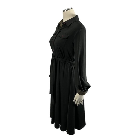 Matilda Jane Medium Black Dress NWT Spare Paint by Numbers Modest Long Sleeve St - Picture 2 of 8